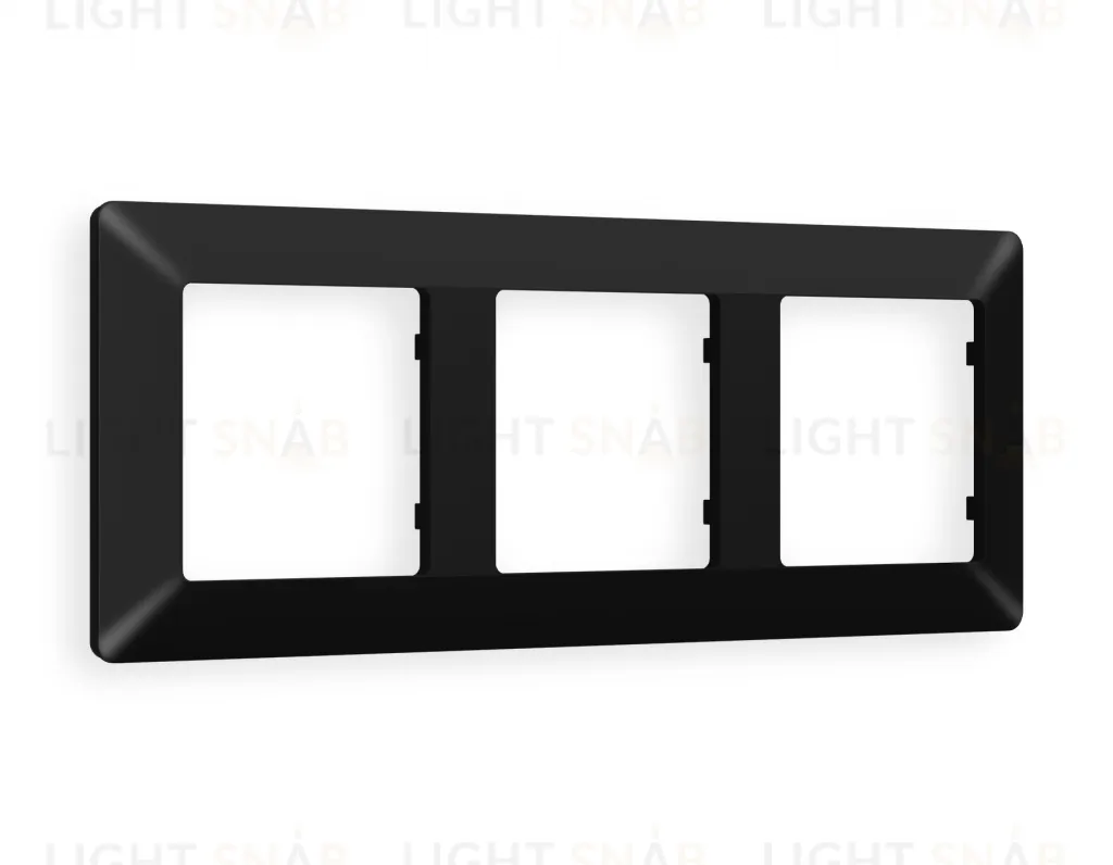 Рамка тройная Ambrella Volt Line черный матовый AF110703 AF110703