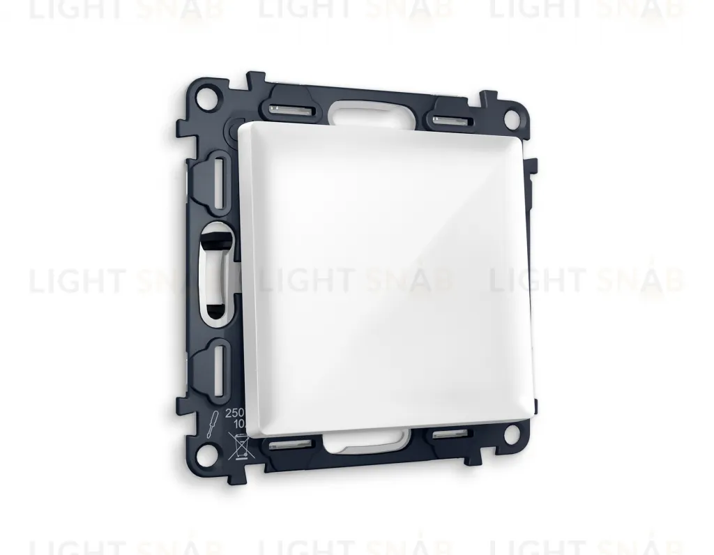 Выключатель одноклавишный перекрестный (из 3-х мест) Ambrella Volt Alfa 10A/250В белый глянец VM112+AP1010 VM112 + AP1010