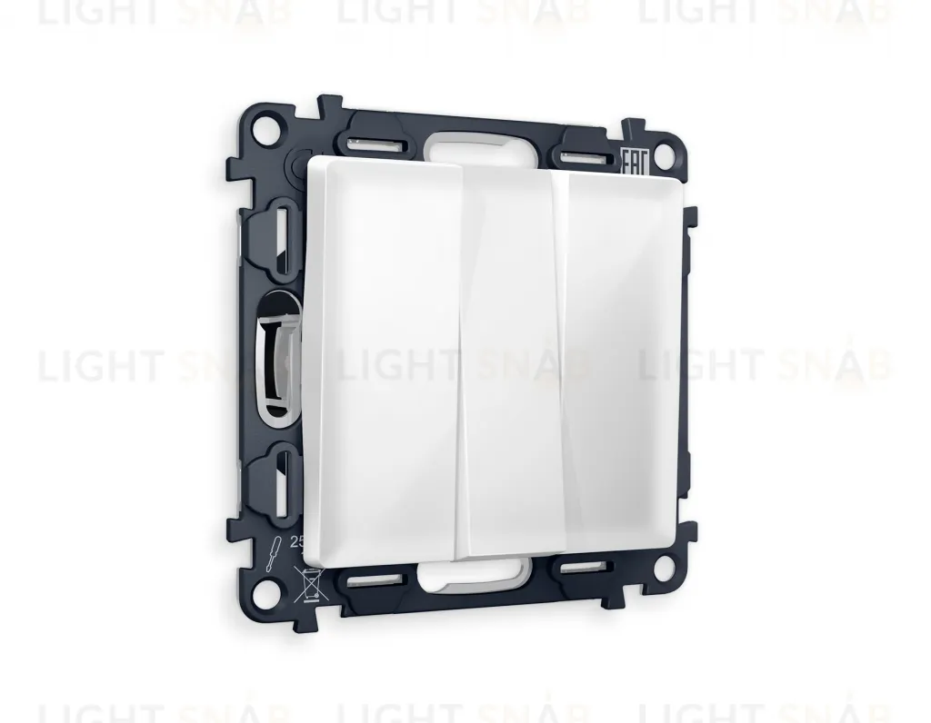 Выключатель трехклавишный Ambrella Volt Alfa 10A/250В белый глянец VM133+AP1050 VM133 + AP1050