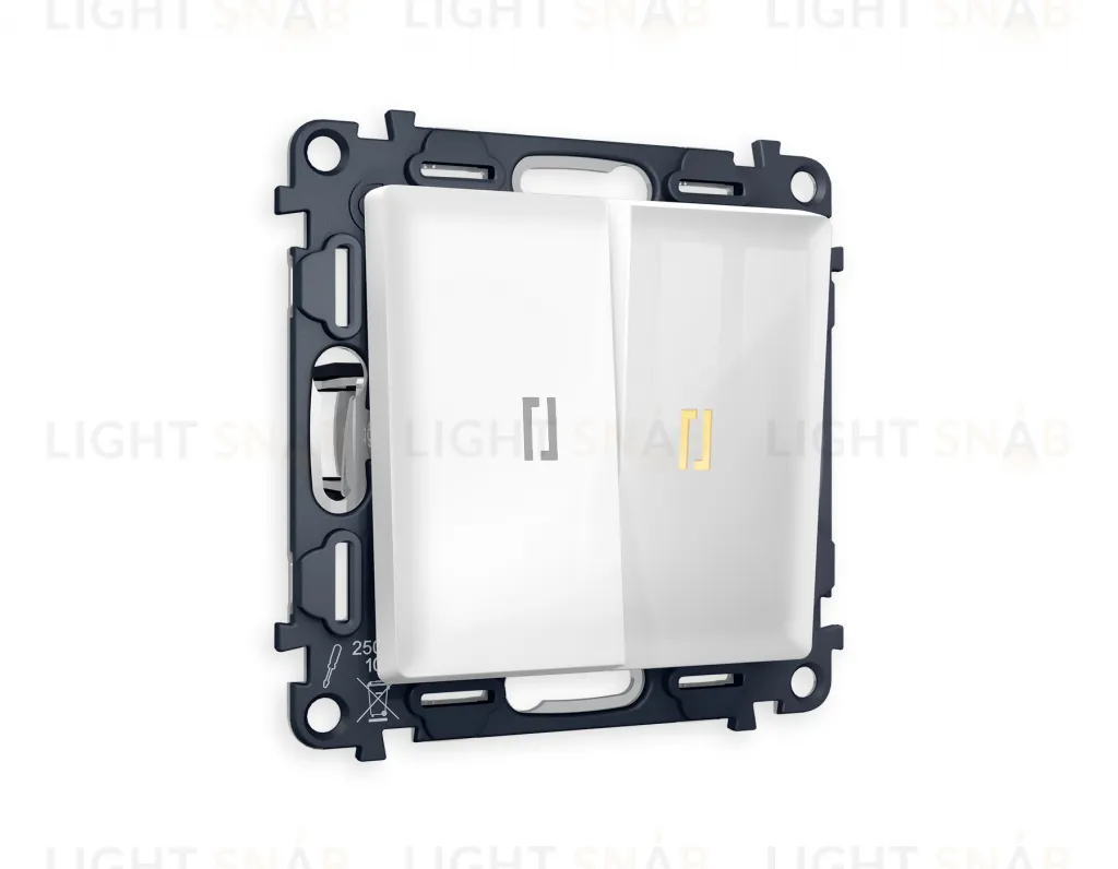 Выключатель двухклавишный с подсветкой (мягкий теплый свет) Ambrella Volt Alfa 10A/250В белый глянец VM115+G11Y+G11Y+AP1040 VM115 + G11Y + AP1040