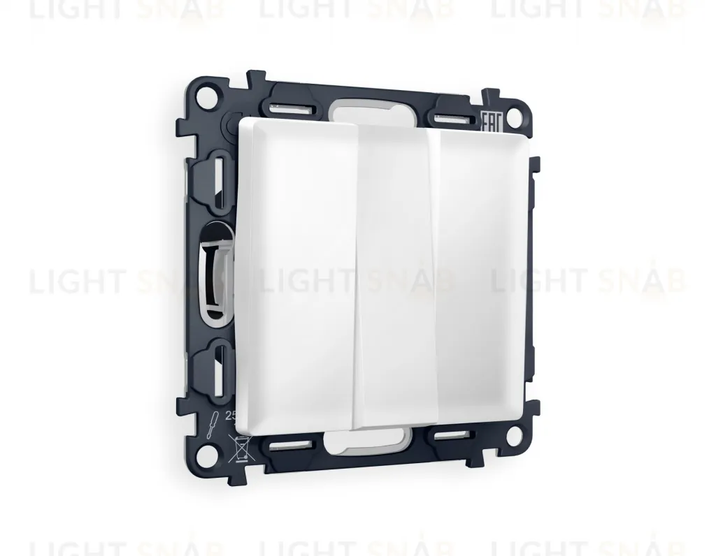 Выключатель трехклавишный Ambrella Volt Alfa 10A/250В белый матовый VM133+AP1250 VM133 + AP1250