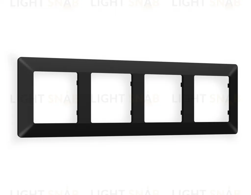 Рамка четверная Ambrella Volt Line черный матовый AF110704 AF110704