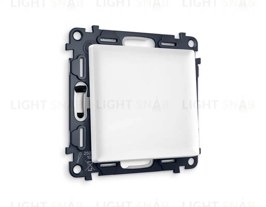 Переключатель одноклавишный на 2 направления (из 2-х мест) Ambrella Volt Alfa 10A/250В белый матовый VM105+AP1210 VM105 + AP1210