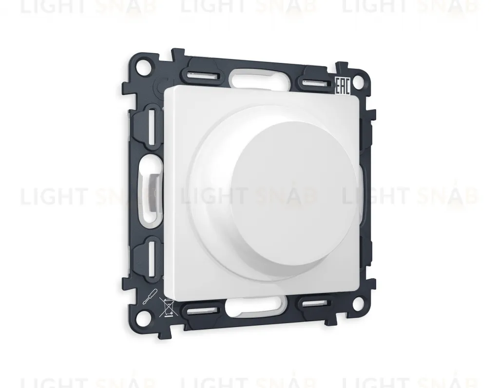 Светорегулятор поворотно-нажимной 5-300Вт Led, 25-600Вт лампы накал., Ambrella Volt Alfa белый матовый VM136+AP1255 VM136 + AP1255