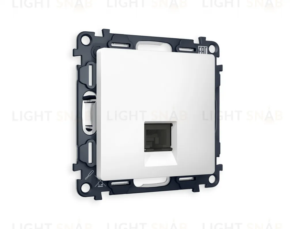 Розетка компьютерная одинарная Ambrella Volt Alfa 6 кат, RJ 45, UTP, белый матовый VM188+AP1320 VM188 + AP1320