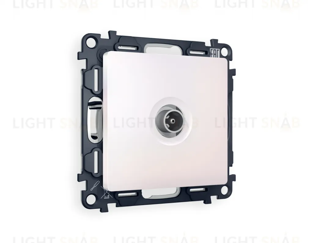 Розетка TV оконечная Ambrella Volt Alfa жемчуг VM202+AP2130 VM202 + AP2130