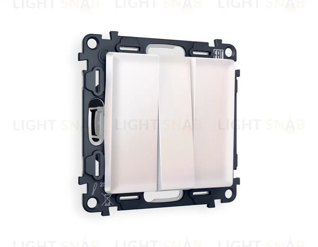 Выключатель трехклавишный Ambrella Volt Alfa 10A/250В жемчуг VM133+AP2050 VM133 + AP2050