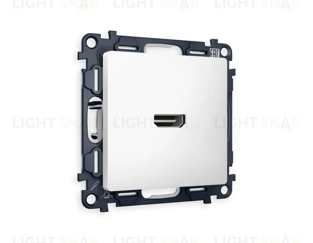 Розетка одинарная HDMI 2.0 40V/0,5A 5-18 Гбит/с Ambrella Volt Alfa, белый матовый VM222+AP1340 VM222 + AP1340