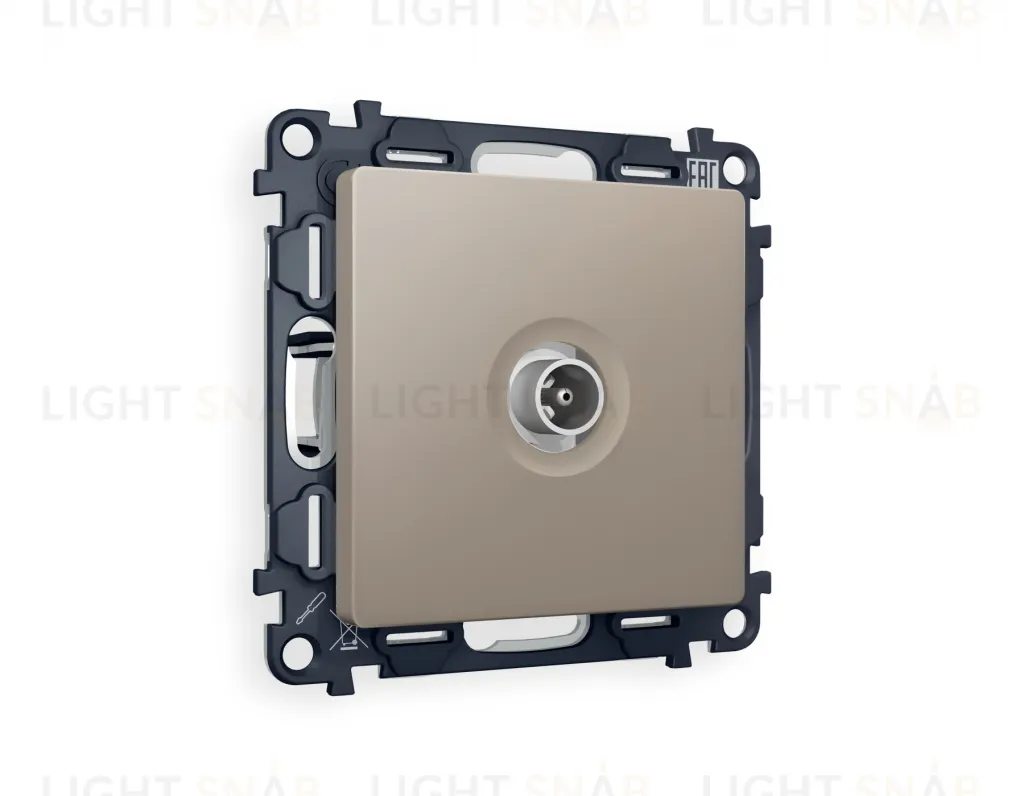 Розетка TV проходная Ambrella Volt Alfa серо-бежевый матовый VM211+AP3730 VM211 + AP3730