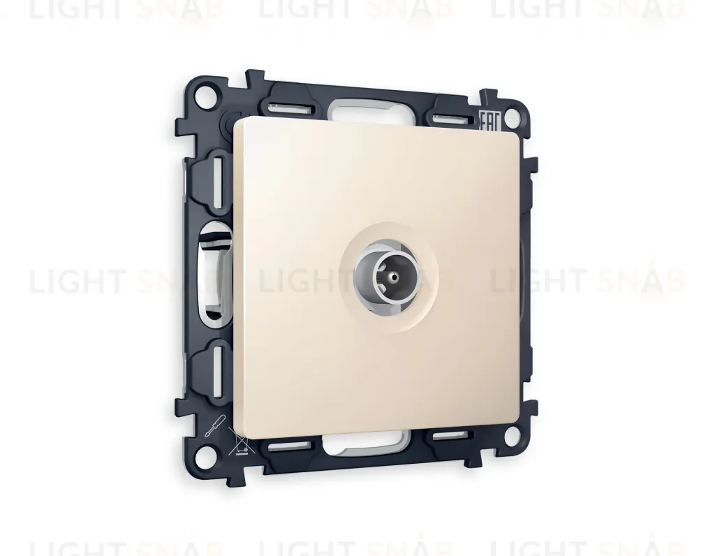 Розетка TV оконечная Ambrella Volt Alfa бежевый матовый VM202+AP3330 VM202 + AP3330