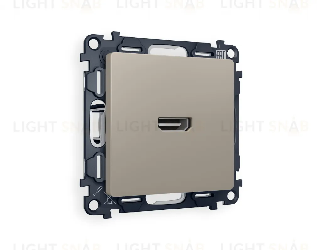 Розетка одинарная HDMI 2.0 40V/0,5A 5-18 Гбит/с Ambrella Volt Alfa, серо-бежевый матовый VM222+AP3740 VM222 + AP3740