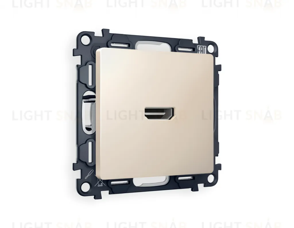 Розетка одинарная HDMI 2.0 40V/0,5A 5-18 Гбит/с Ambrella Volt Alfa, бежевый матовый VM222+AP3340 VM222 + AP3340