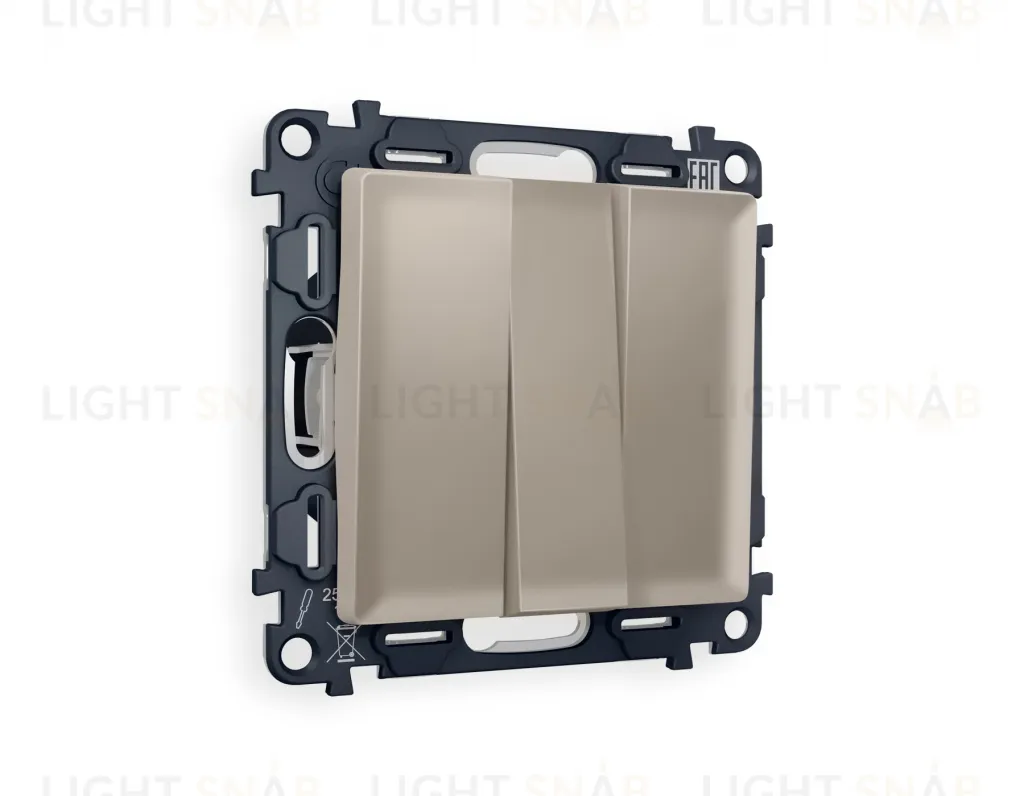 Выключатель трехклавишный Ambrella Volt Alfa 10A/250В серо-бежевый матовый VM133+AP3650 VM133 + AP3650