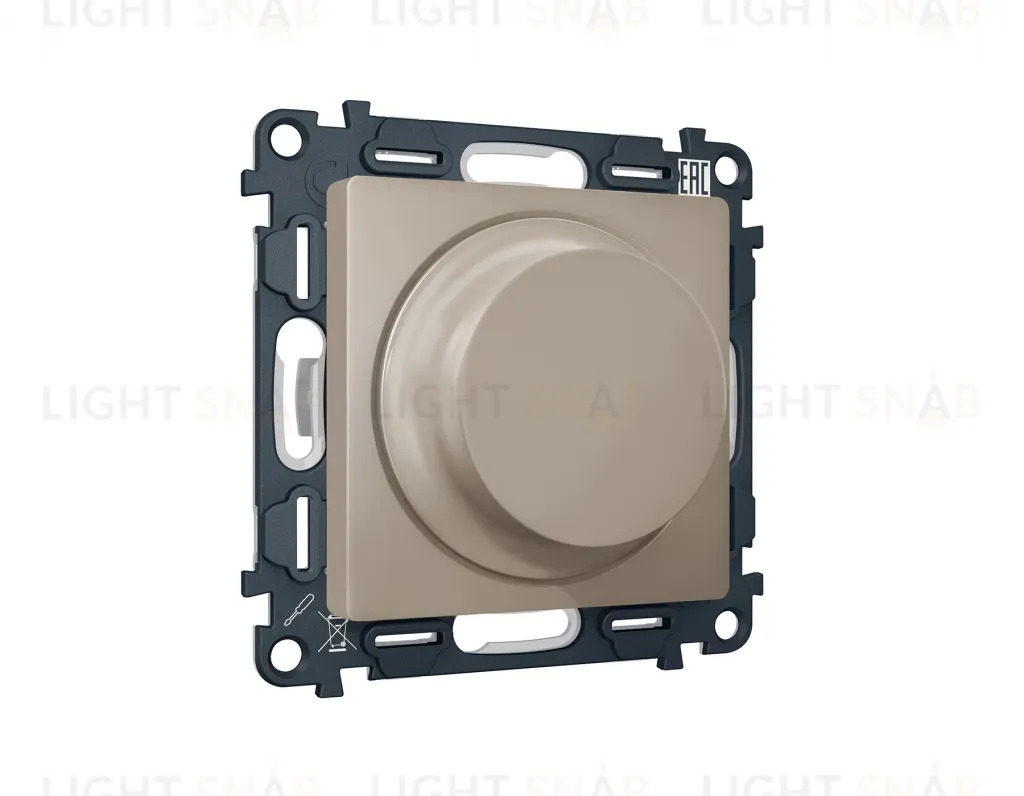 Светорегулятор поворотно-нажимной 5-300Вт Led, 25-600Вт лампы накал., Ambrella Volt Alfa серо-бежевый матовый VM136+AP3655 VM136 + AP3655