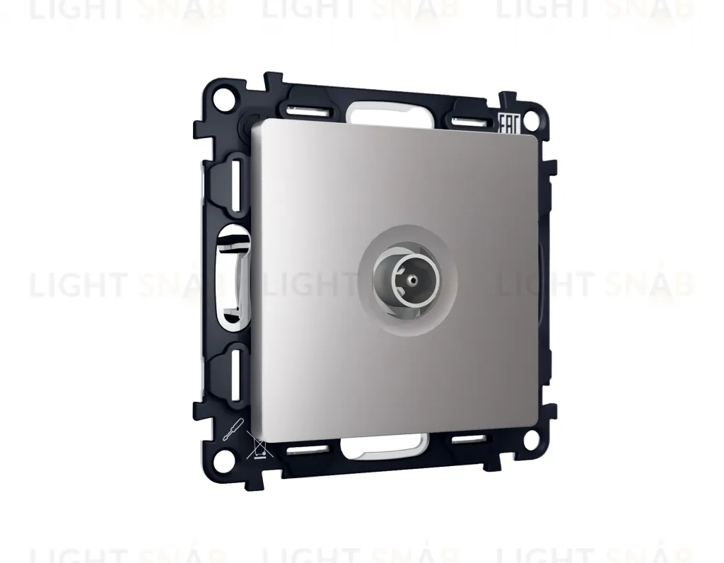 Розетка TV оконечная Ambrella Volt Alfa сталь матовый VM202+AP5130 VM202 + AP5130