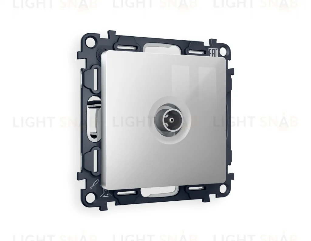 Розетка TV оконечная Ambrella Volt Alfa серебро глянец VM202+AP4130 VM202 + AP4130