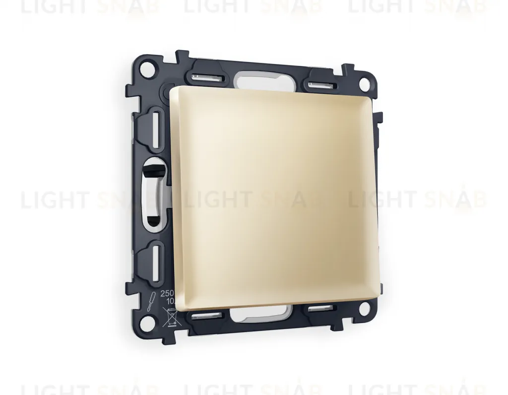 Выключатель одноклавишный Ambrella Volt Alfa 10A/250В шампань VM101+AP6010 VM101 + AP6010