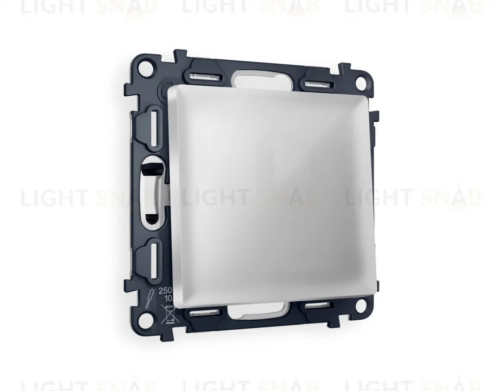 Переключатель одноклавишный на 2 направления (из 2-х мест) Ambrella Volt Alfa 10A/250В серебро глянец VM105+AP4010 VM105 + AP4010