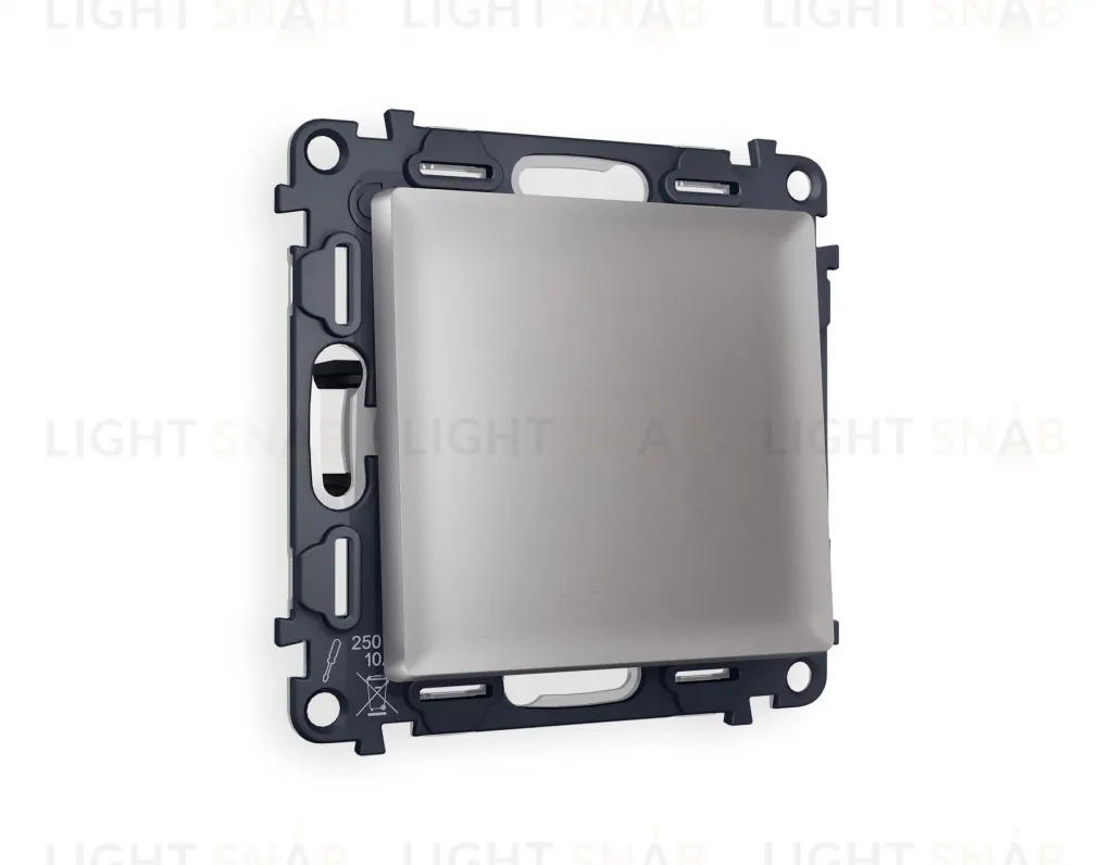 Выключатель одноклавишный Ambrella Volt Alfa 10A/250В сталь матовый VM101+AP5010 VM101 + AP5010