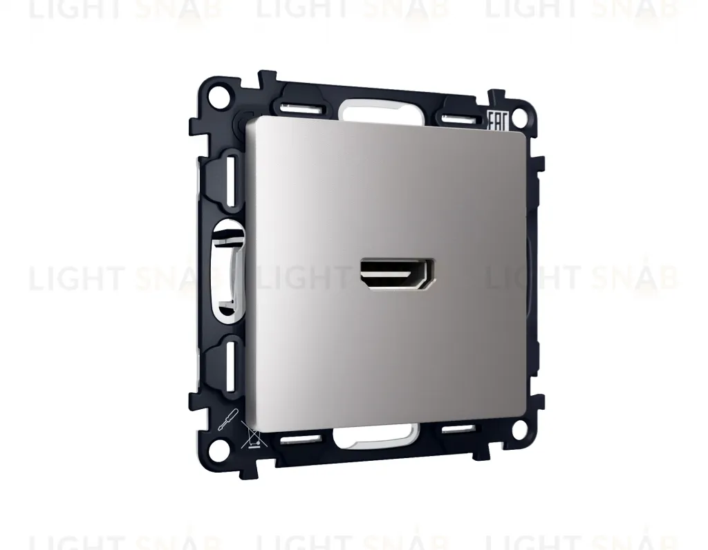 Розетка одинарная HDMI 2.0 40V/0,5A 5-18 Гбит/с Ambrella Volt Alfa, сталь матовый VM222+AP5140 VM222 + AP5140