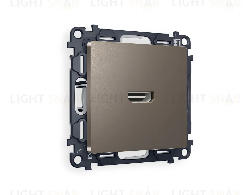 Розетка одинарная HDMI 2.0 40V/0,5A 5-18 Гбит/с Ambrella Volt Alfa, темная бронза матовый VM222+AP6440 VM222 + AP6440