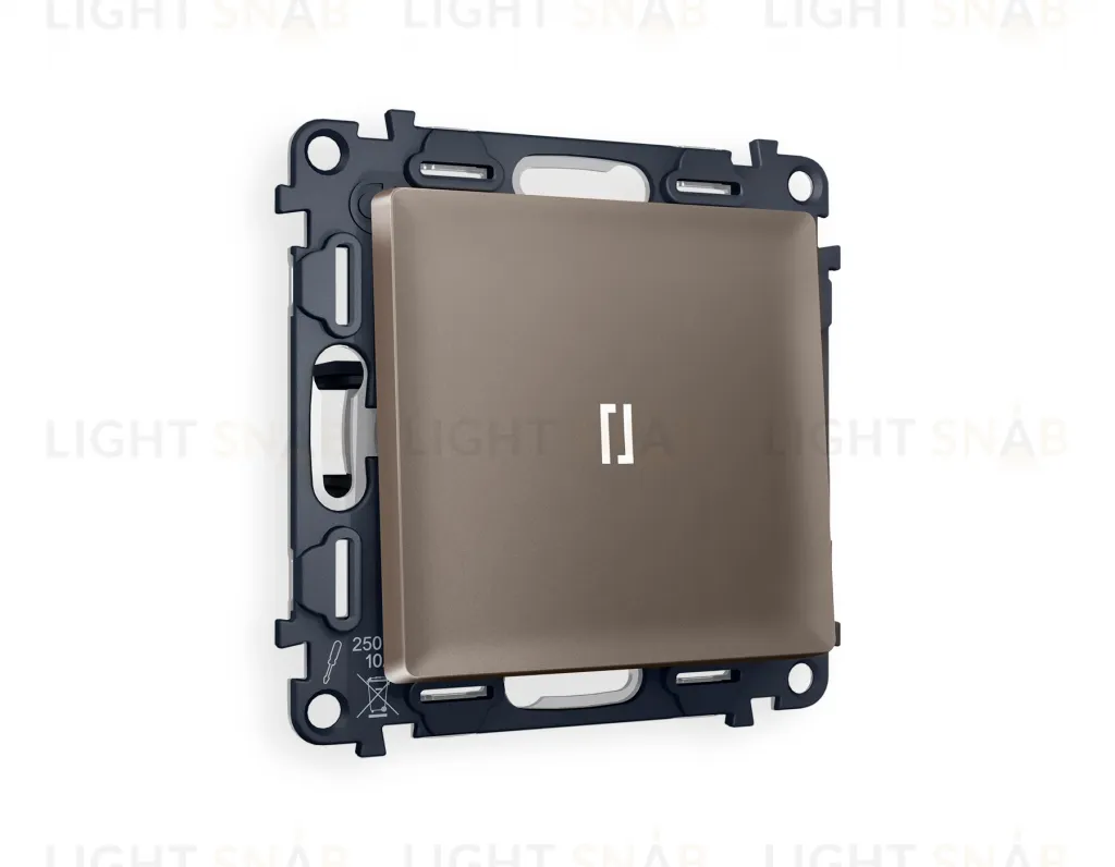 Выключатель одноклавишный с подсветкой (нейтральный белый свет) Ambrella Volt Alfa 10A/250В темная бронза матовый VM101+G14W+AP6320 VM101 + G14W + AP6320