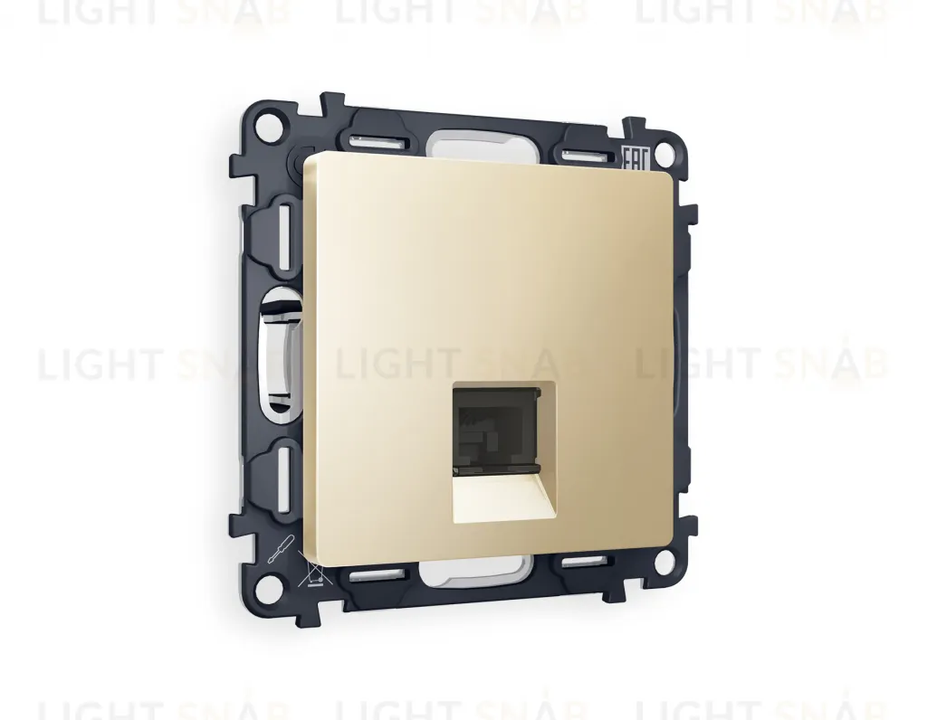 Розетка компьютерная одинарная Ambrella Volt Alfa 6 кат, RJ 45, UTP, шампань VM188+AP6120 VM188 + AP6120