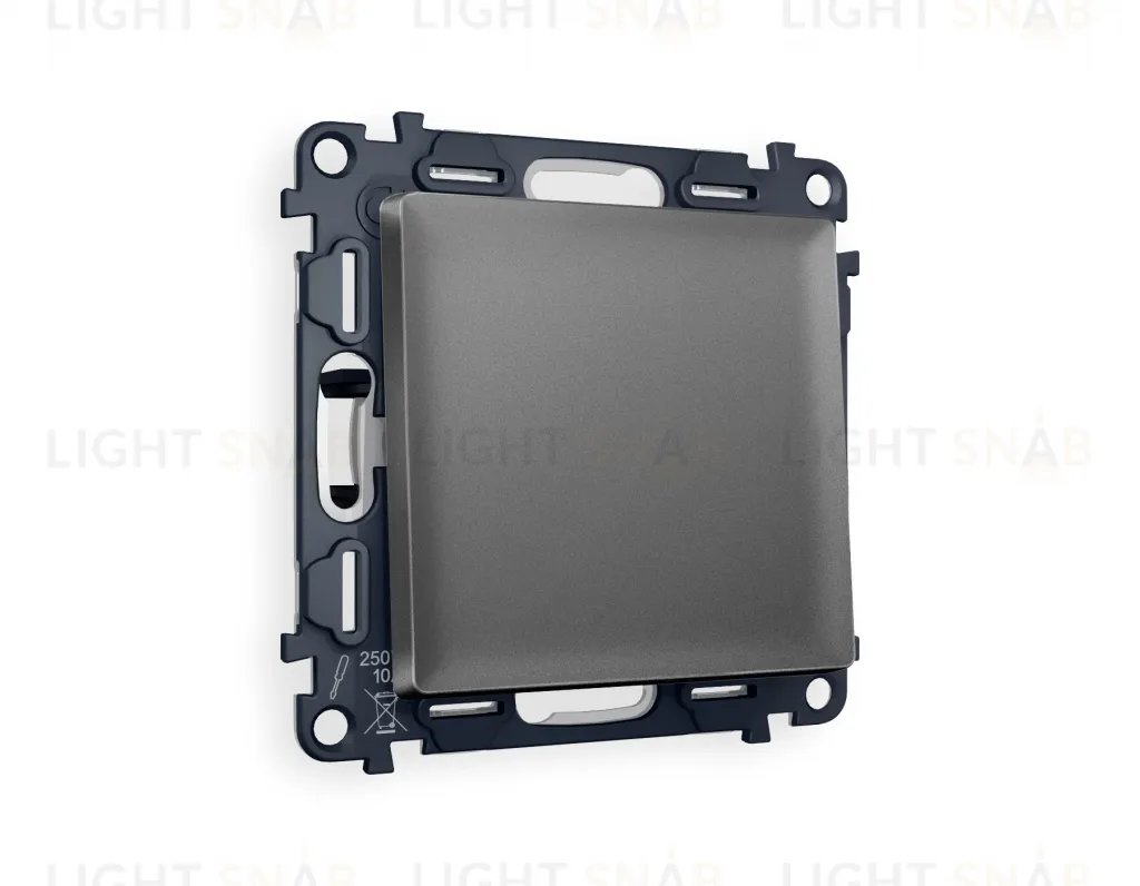 Выключатель одноклавишный Ambrella Volt Alfa 10A/250В антрацит серый VM101+AP6510 VM101 + AP6510