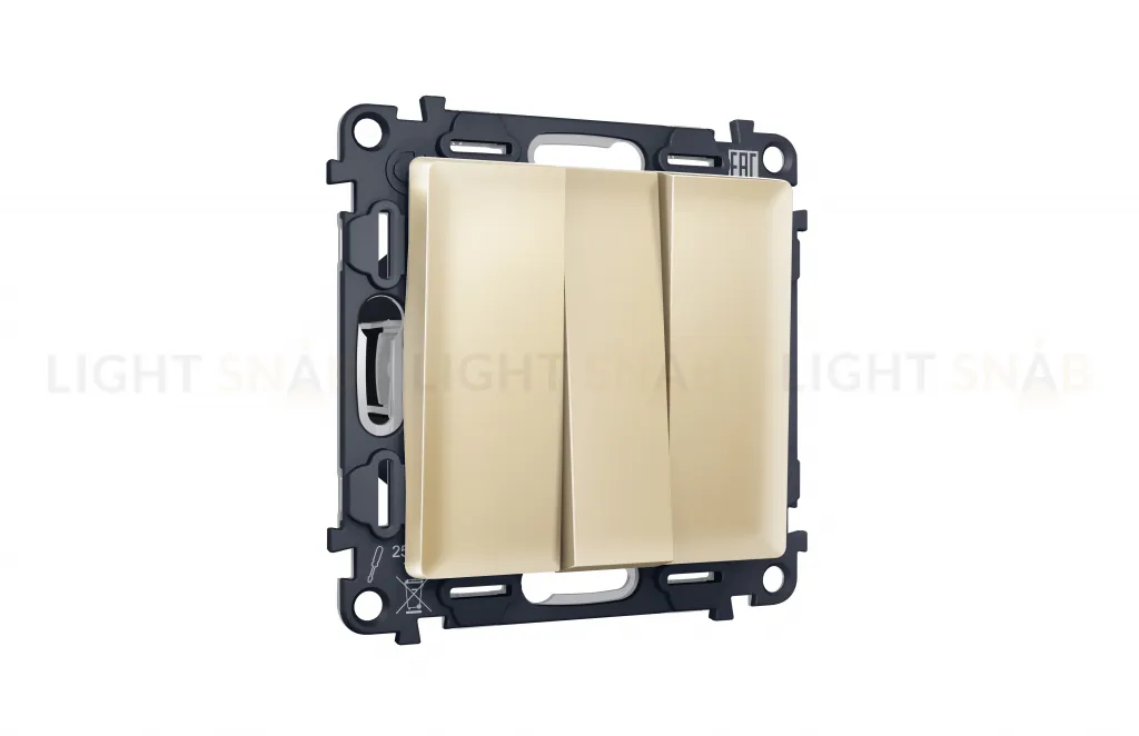 Выключатель трехклавишный Ambrella Volt Alfa 10A/250В шампань VM133+AP6050 VM133 + AP6050