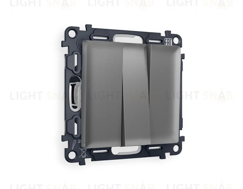 Выключатель трехклавишный Ambrella Volt Alfa 10A/250В антрацит серый VM133+AP6550 VM133 + AP6550