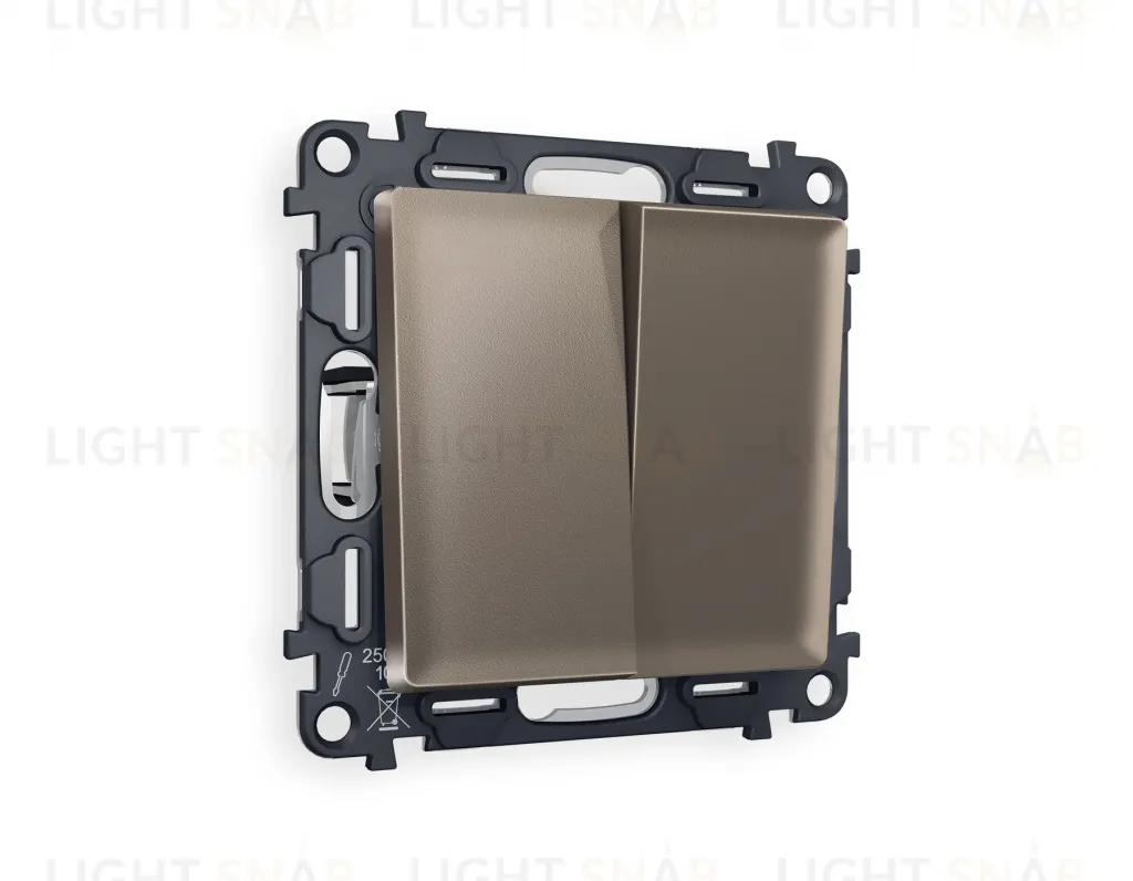 Выключатель двухклавишный Ambrella Volt Alfa 10A/250В темная бронза матовый VM115+AP6330 VM115 + AP6330