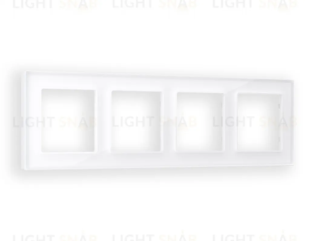 Рамка четверная Ambrella Volt Platos белое стекло натуральное AF380104 AF380104