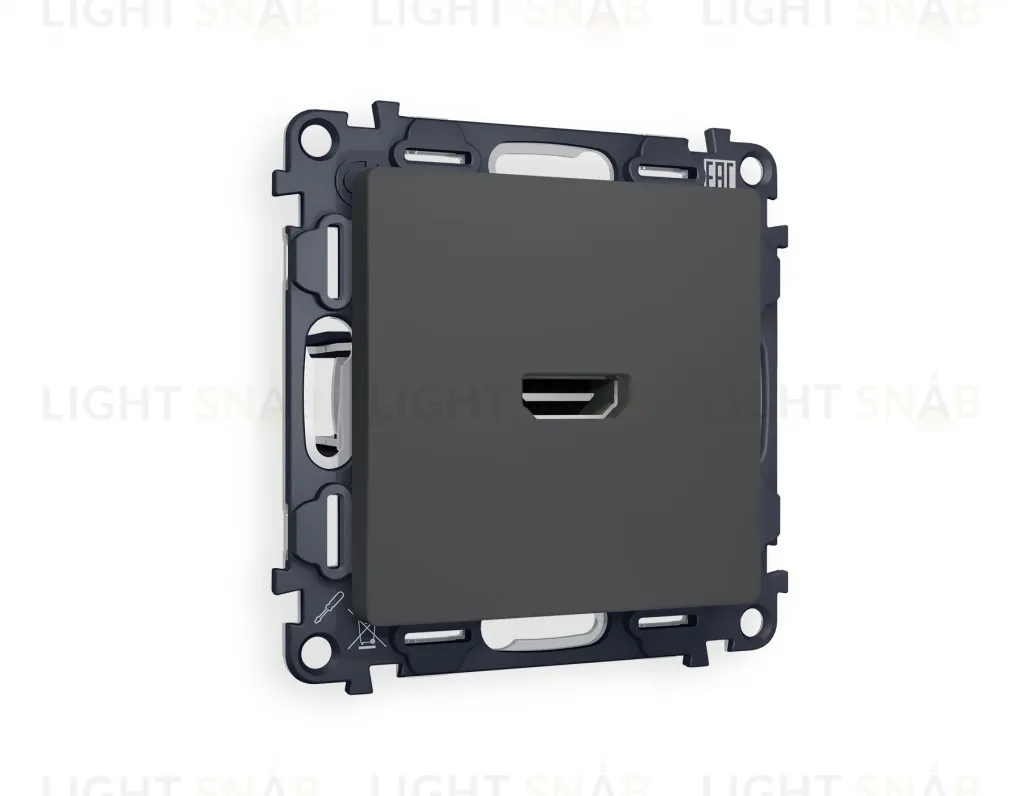 Розетка одинарная HDMI 2.0 40V/0,5A 5-18 Гбит/с Ambrella Volt Alfa, графит VM222+AP9140 VM222 + AP9140