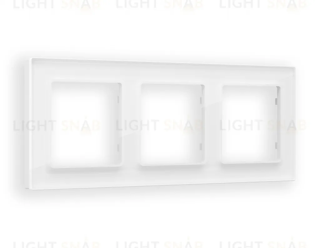 Рамка тройная Ambrella Volt Platos белое стекло натуральное AF380103 AF380103