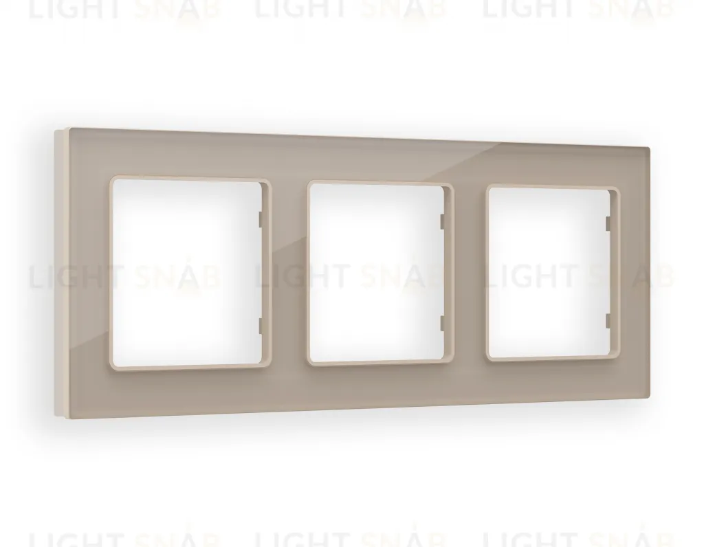 Рамка тройная Ambrella Volt Platos серо-бежевое стекло натуральное AF380603 AF380603