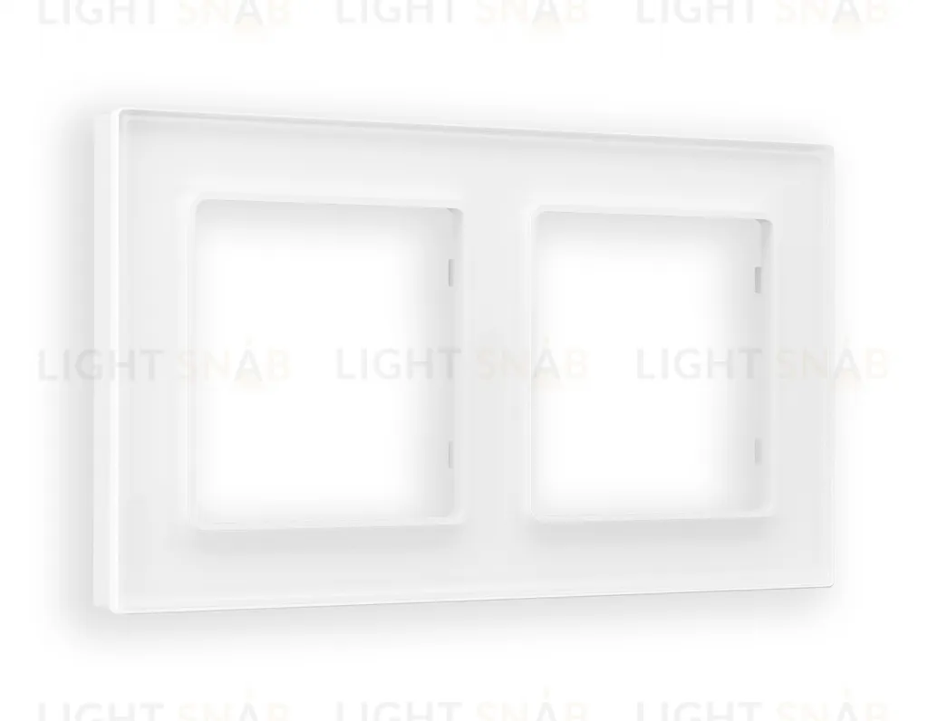 Рамка двойная Ambrella Volt Platos белое стекло натуральное AF380102 AF380102