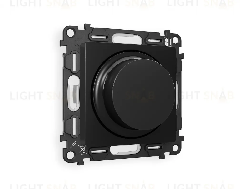 Светорегулятор поворотно-нажимной 5-300Вт Led, 25-600Вт лампы накал., Ambrella Volt Alfa черный матовый VM136+AP8055 VM136 + AP8055