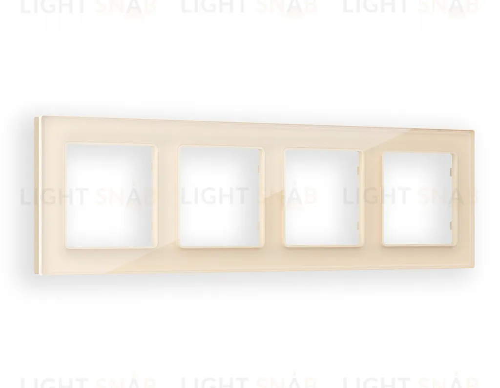 Рамка четверная Ambrella Volt Platos бежевое стекло натуральное AF380304 AF380304