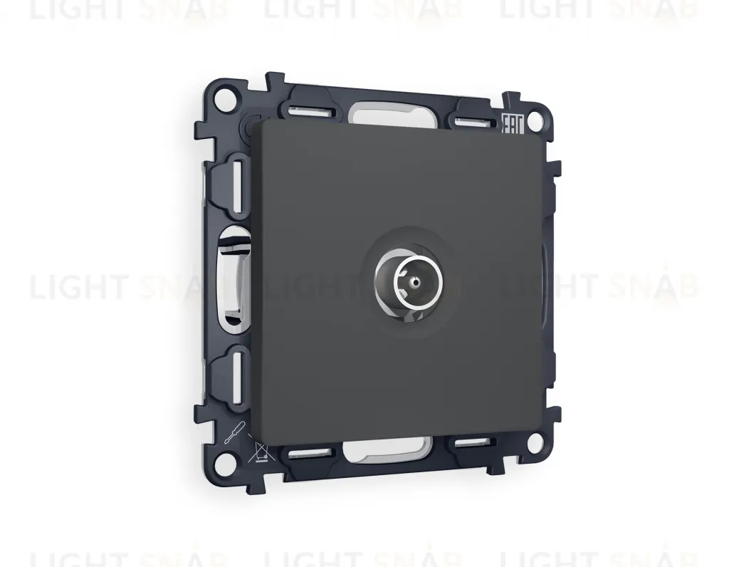 Розетка TV проходная Ambrella Volt Alfa графит VM211+AP9130 VM211 + AP9130