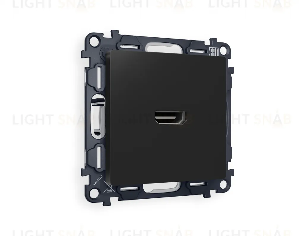 Розетка одинарная HDMI 2.0 40V/0,5A 5-18 Гбит/с Ambrella Volt Alfa, черный матовый VM222+AP8140 VM222 + AP8140