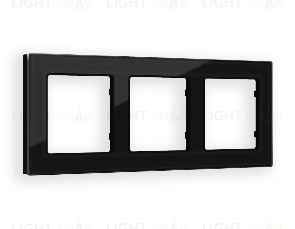 Рамка тройная Ambrella Volt Platos черный стекло натуральное AF380803 AF380803