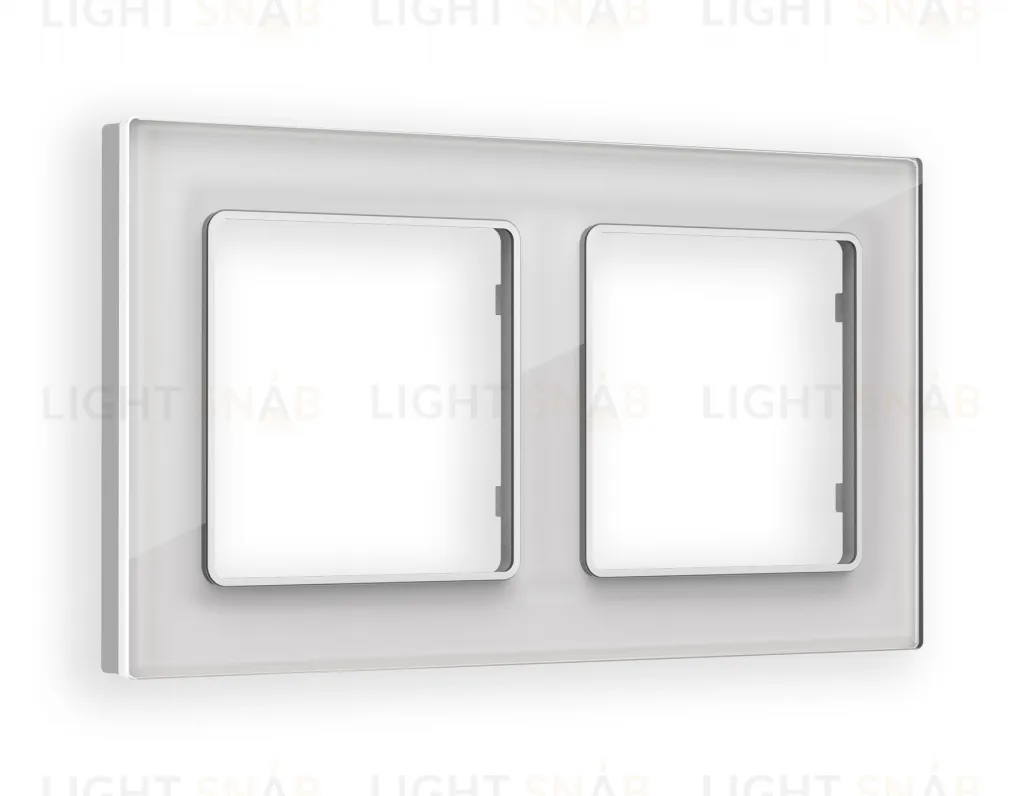 Рамка двойная Ambrella Volt Platos серебро стекло ограник AF330402 AF330402