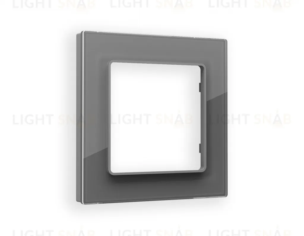 Рамка одинарная Ambrella Volt Platos антрацит серый стекло органик AF330651 AF330651