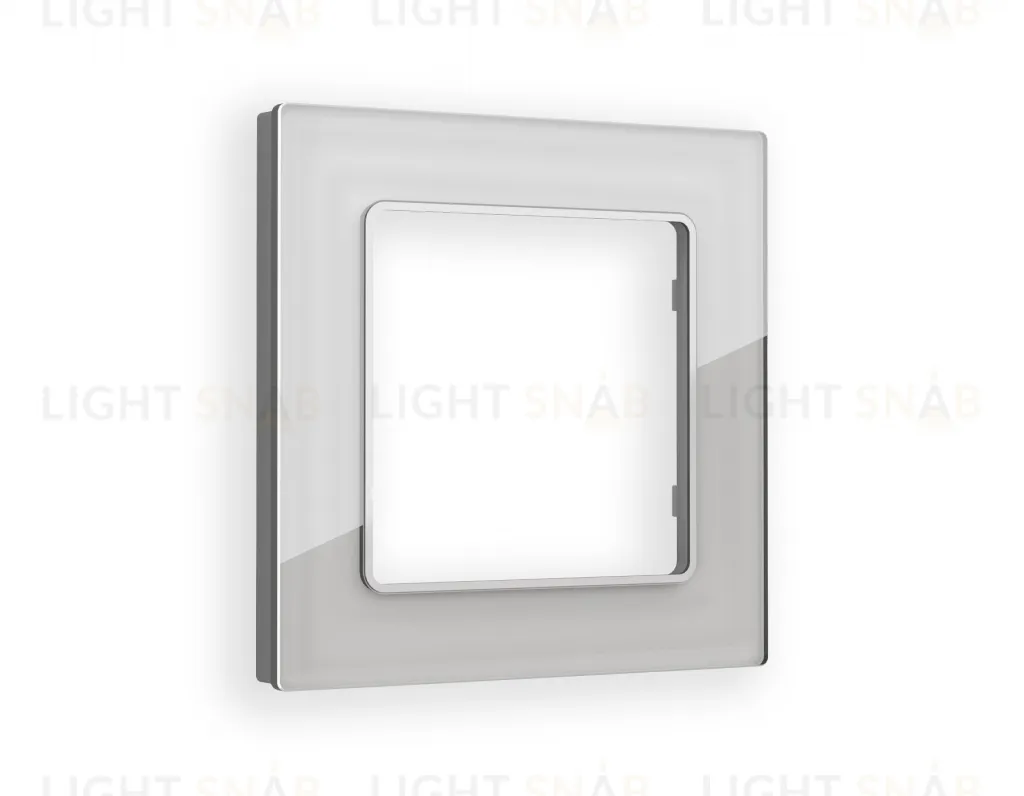 Рамка одинарная Ambrella Volt Platos серебро стекло ограник AF330401 AF330401