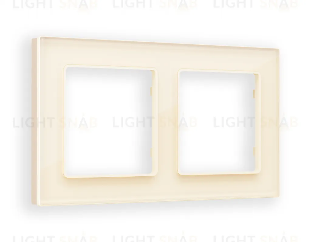 Рамка двойная Ambrella Volt Platos бежевое стекло органик AF330302 AF330302