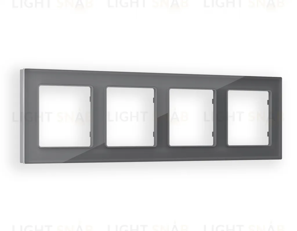 Рамка четверная Ambrella Volt Platos антрацит серый стекло органик AF330654 AF330654