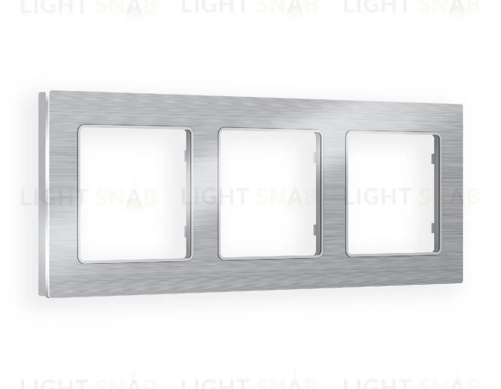 Рамка тройная Ambrella Volt Platos серебро металл шлифованный AF550103 AF550103