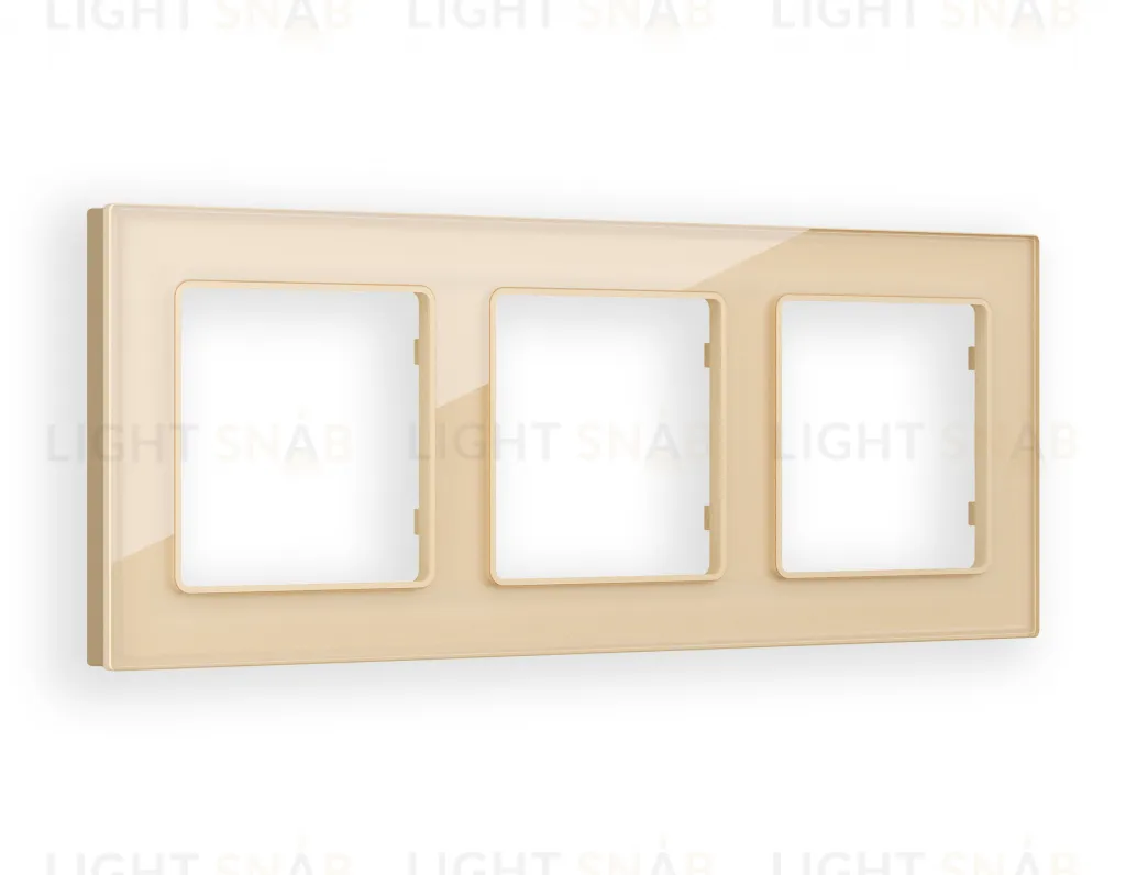 Рамка тройная Ambrella Volt Platos шампань стекло органик AF330603 AF330603