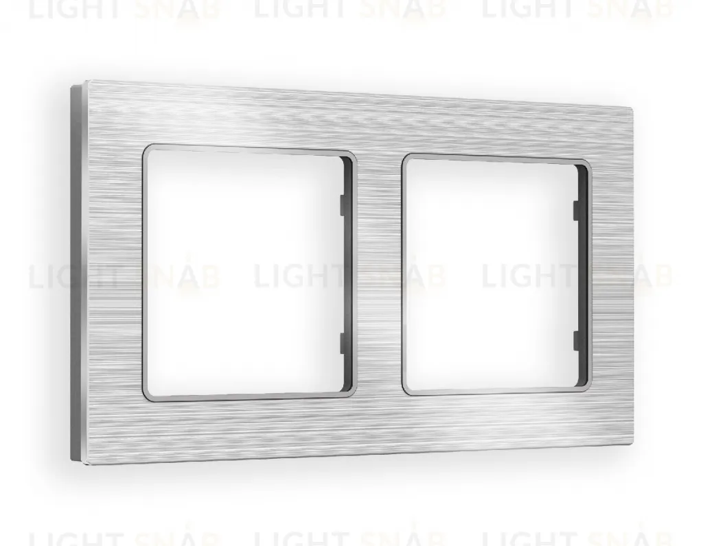 Рамка двойная Ambrella Volt Platos серебро металл шлифованный AF550102 AF550102