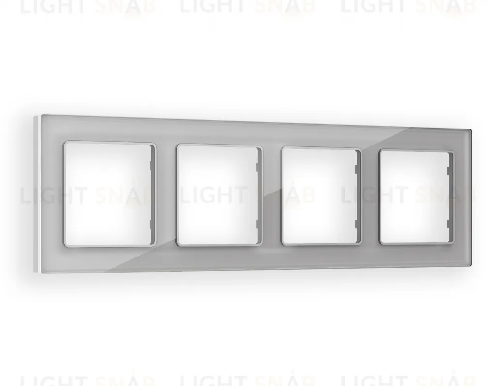 Рамка четверная Ambrella Volt Platos серебро стекло ограник AF330404 AF330404